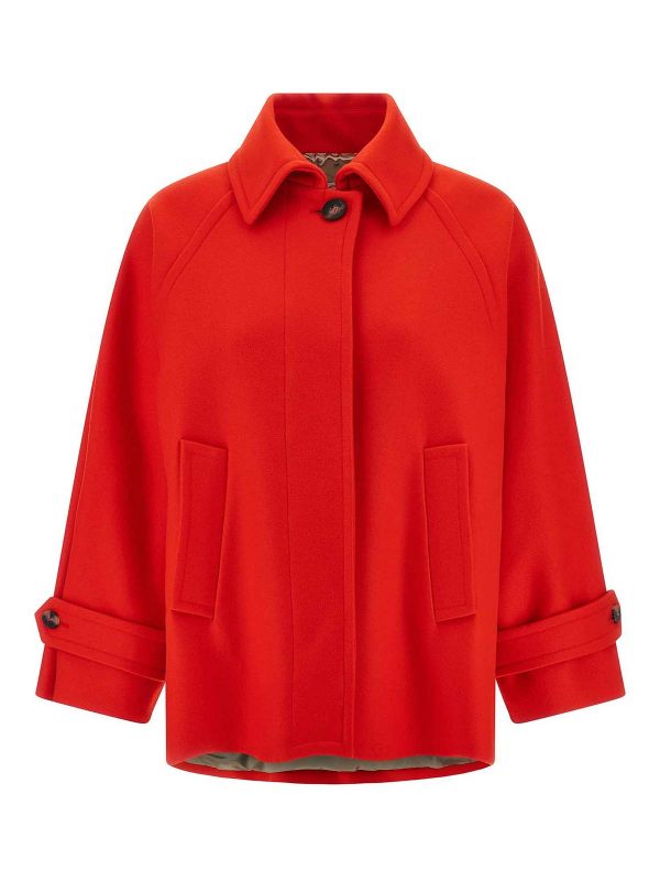 Alberto Biani Manteau Court - Rouge