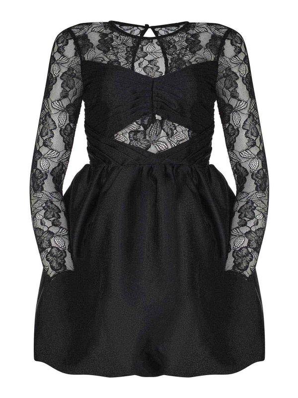 Self Portrait Robe Au Genou - Noir
