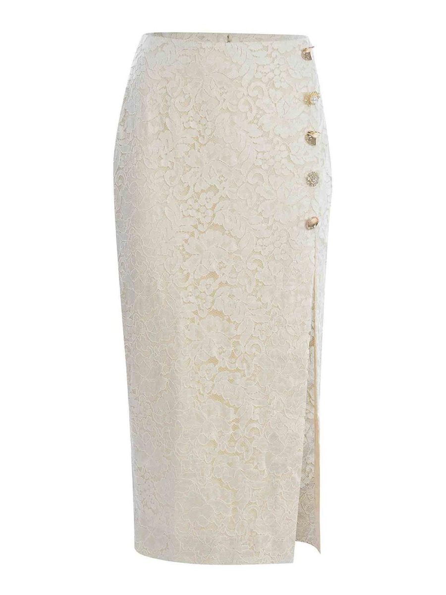 Self Portrait Jupe Midi - Beige