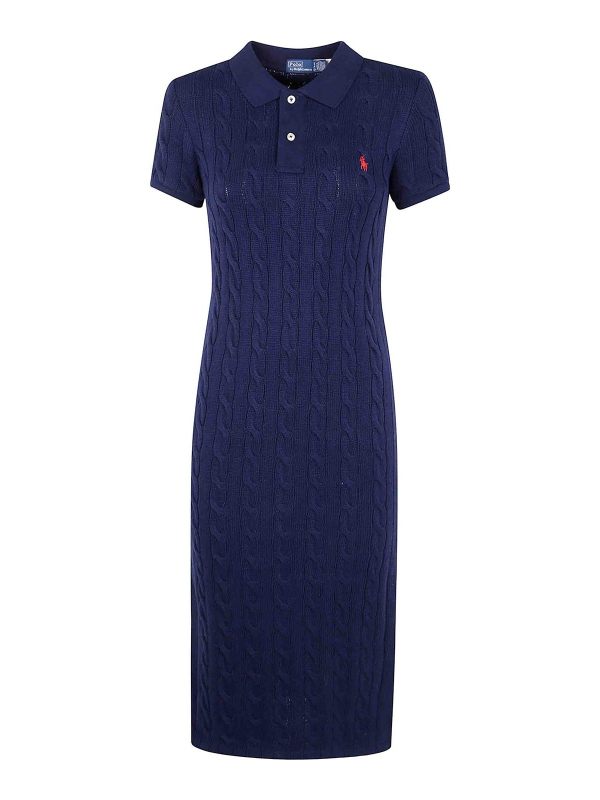 Polo Ralph Lauren Robe Au Genou - Bleu