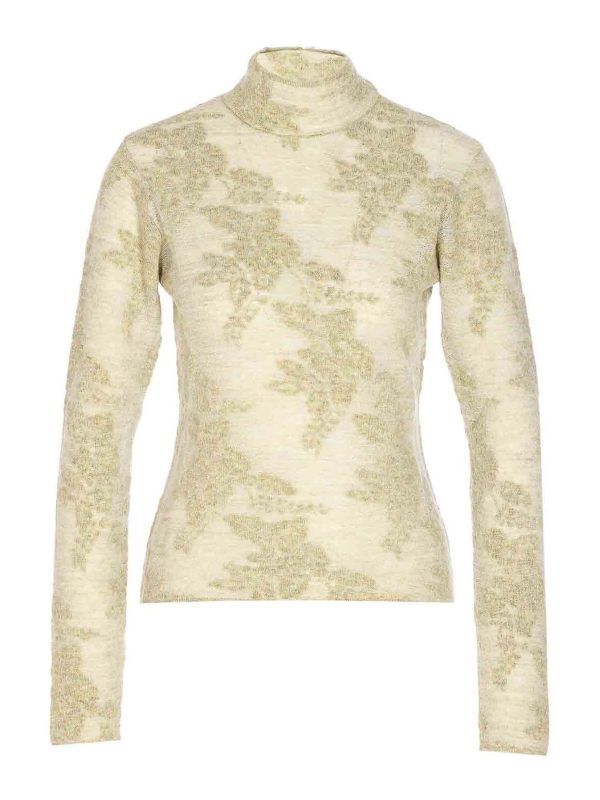 Ganni Pull Col Rond - Vert