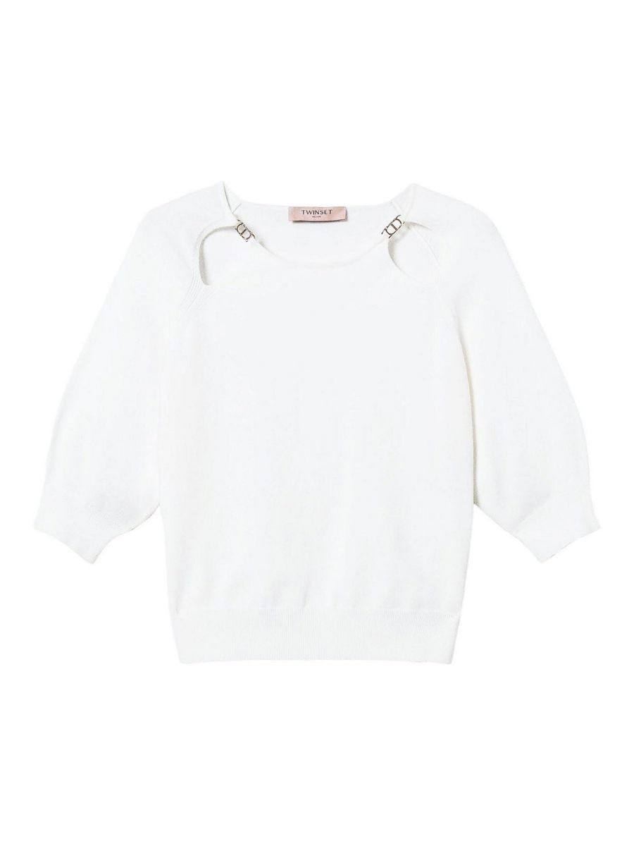 Twinset Pull Col Bateau - Crème