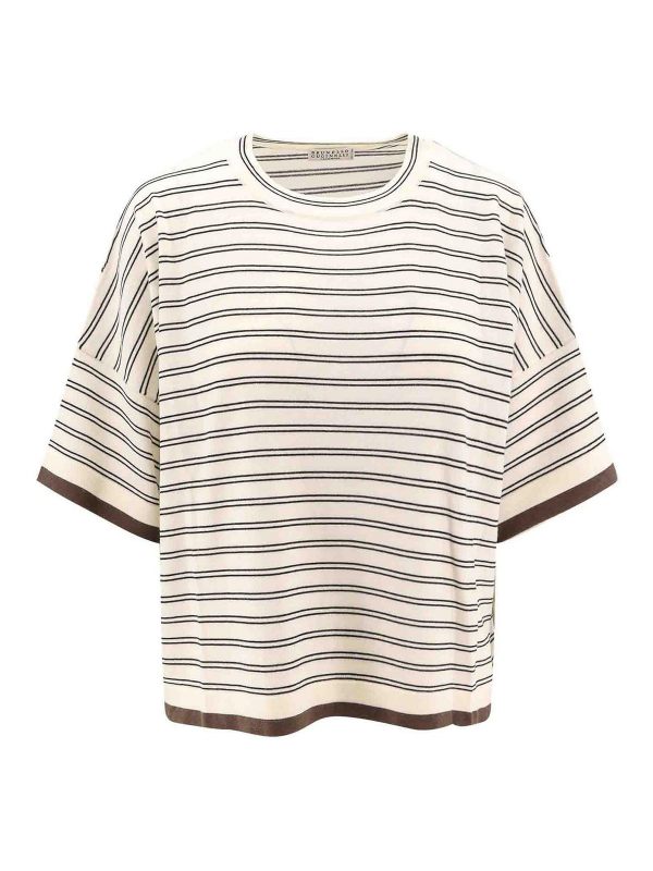 Brunello Cucinelli Pull Col Bateau - Beige