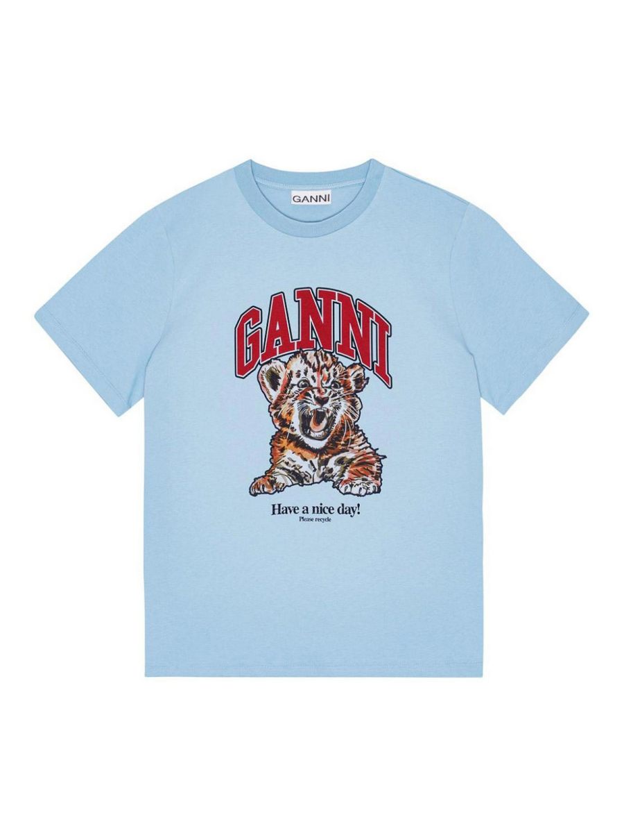 Ganni T-Shirt - Bleu