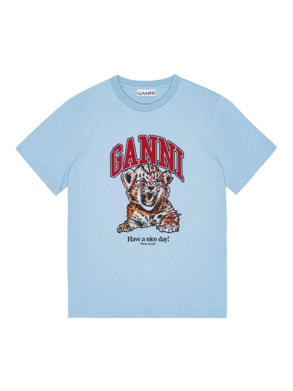 Ganni T-Shirt - Bleu