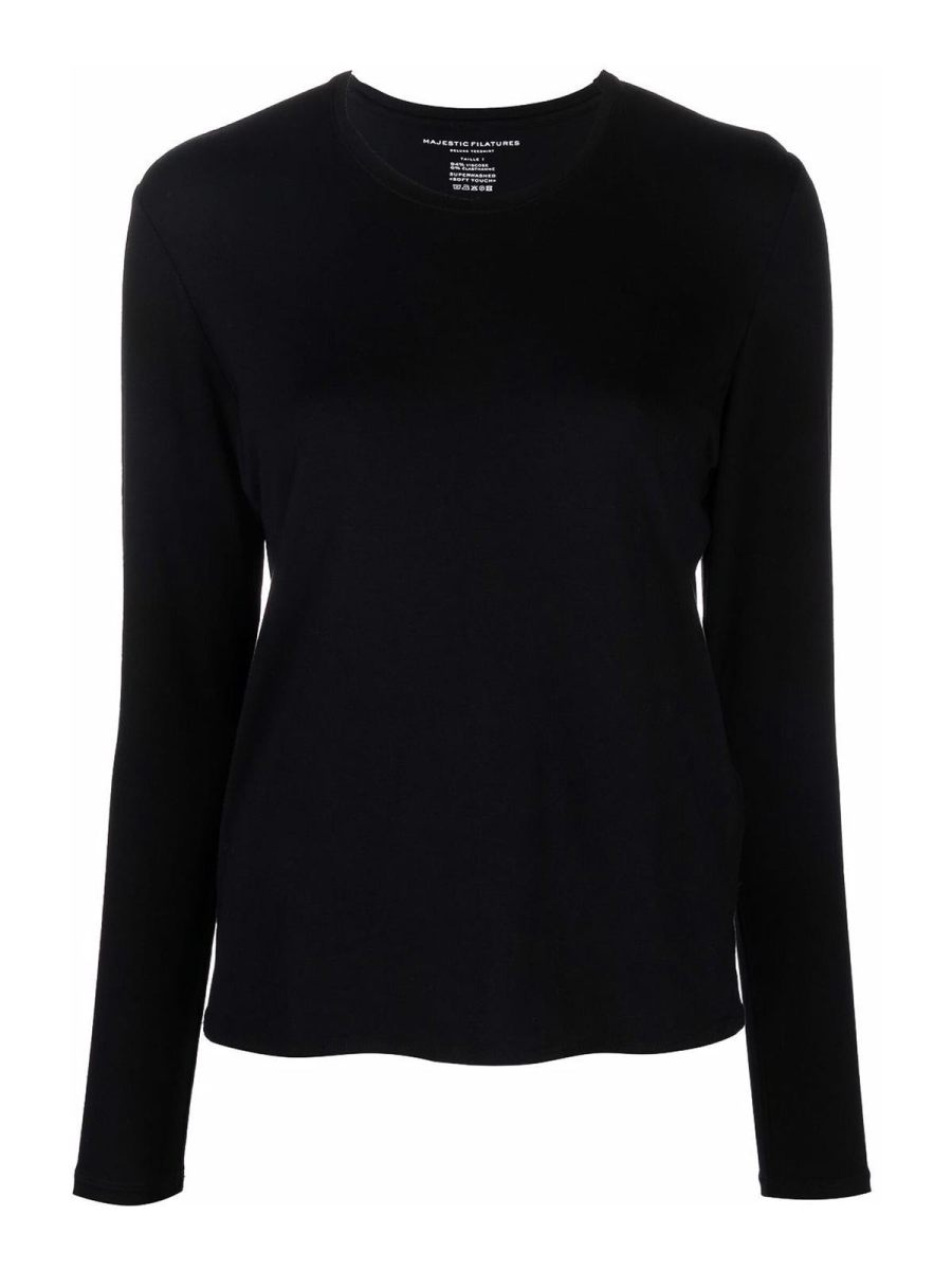 Majestic Filatures Pull Col Rond - Noir