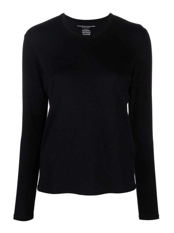 Majestic Filatures Pull Col Rond - Noir