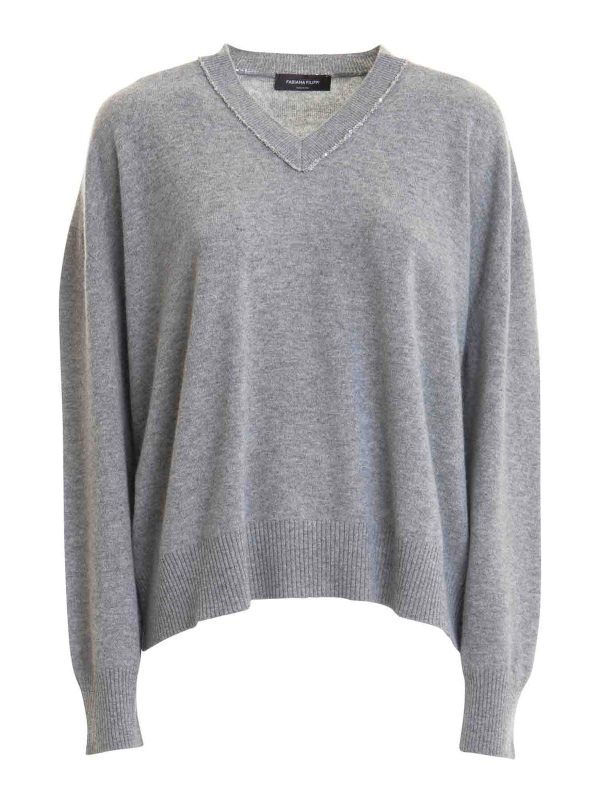 Fabiana Filippi Pull Col Rond - Gris