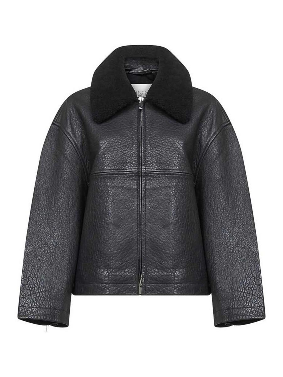 Studio Nicholson Blouson En Cuir - Noir