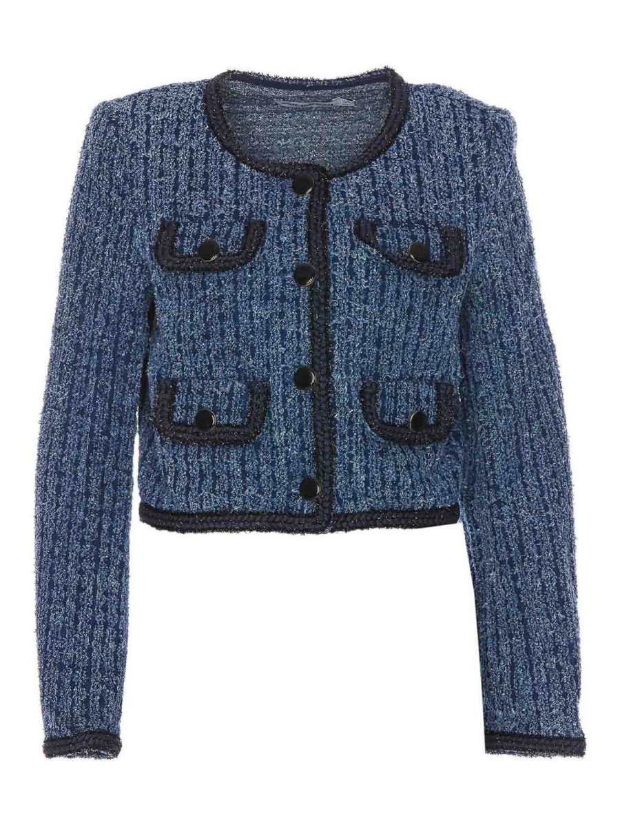 Self Portrait Veste En Jean - Bleu
