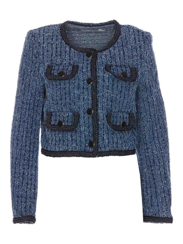Self Portrait Veste En Jean - Bleu