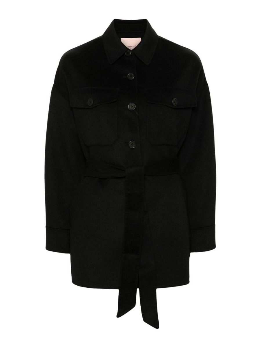 Twinset Manteau Au Genou - Noir