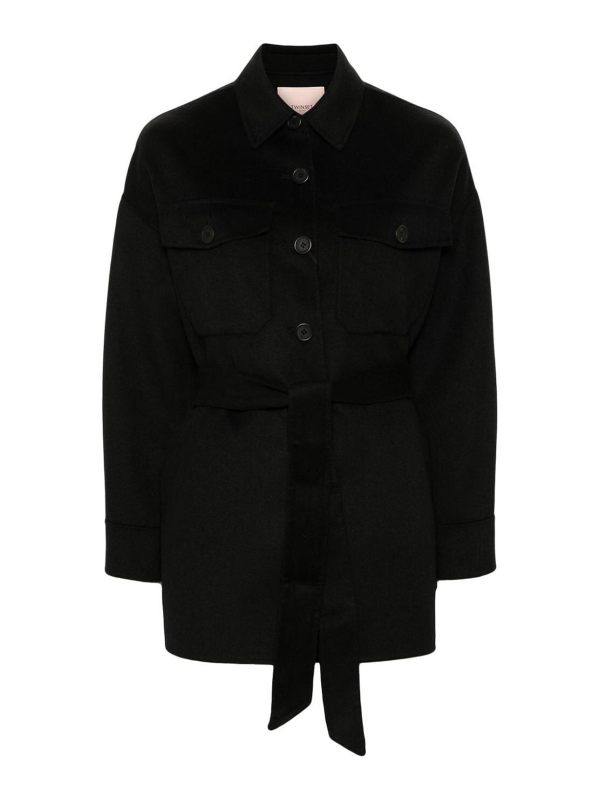Twinset Manteau Au Genou - Noir