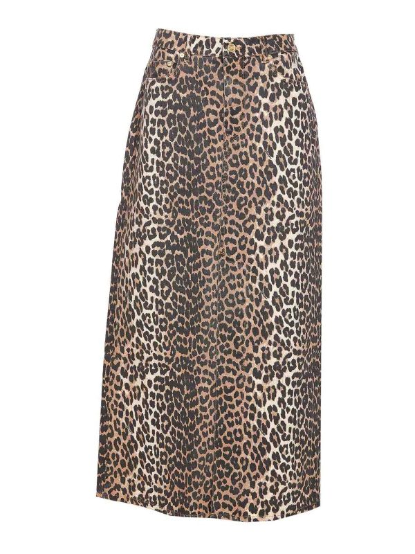 Ganni Jupe Midi - Marron