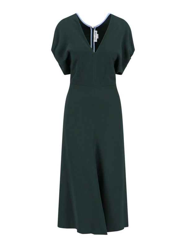 Victoria Beckham Robe Au Genou - Vert