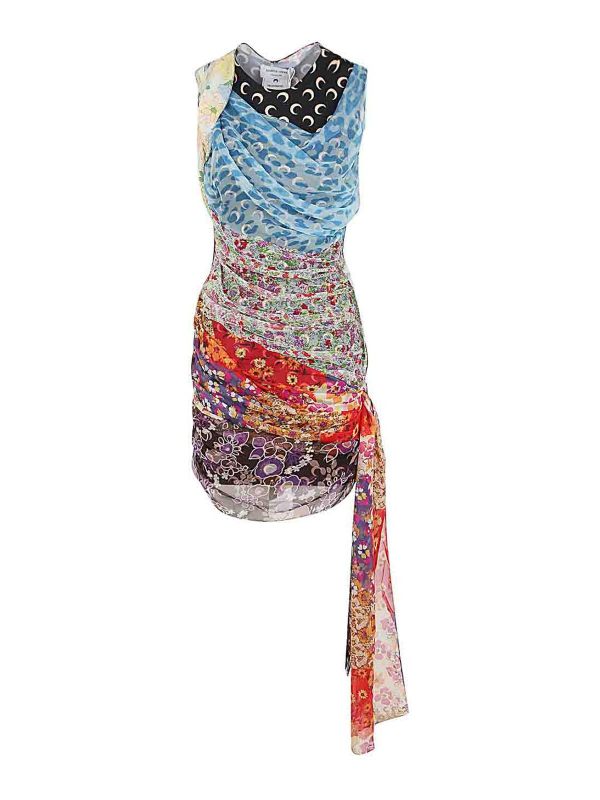 Marine Serre Robe Au Genou - Multicolore