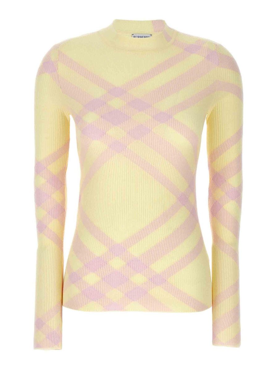 Burberry Pull Col Rond - Jaune