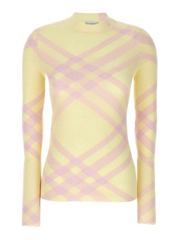Burberry Pull Col Rond - Jaune