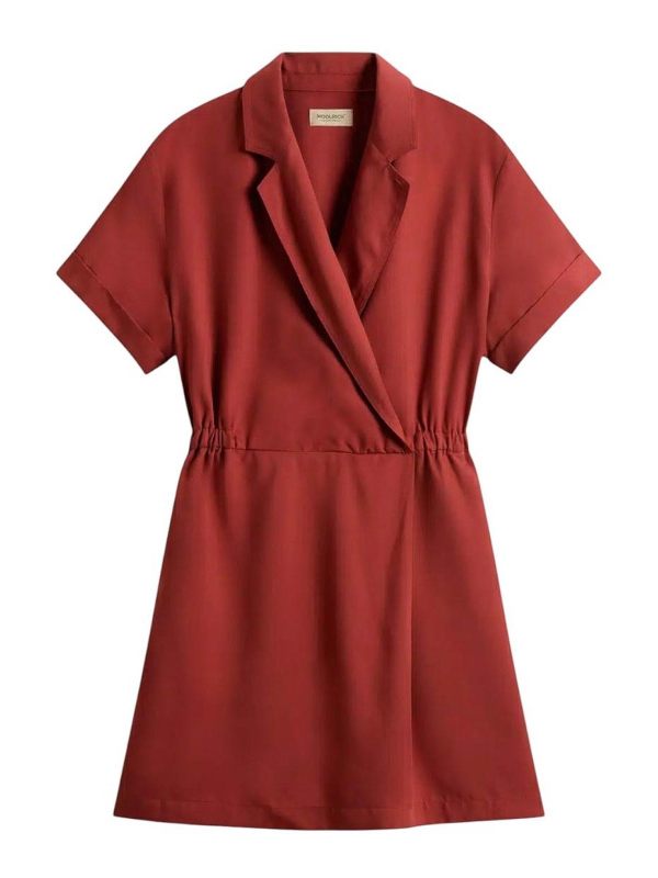 Woolrich Robe Au Genou - Orange Brûlée