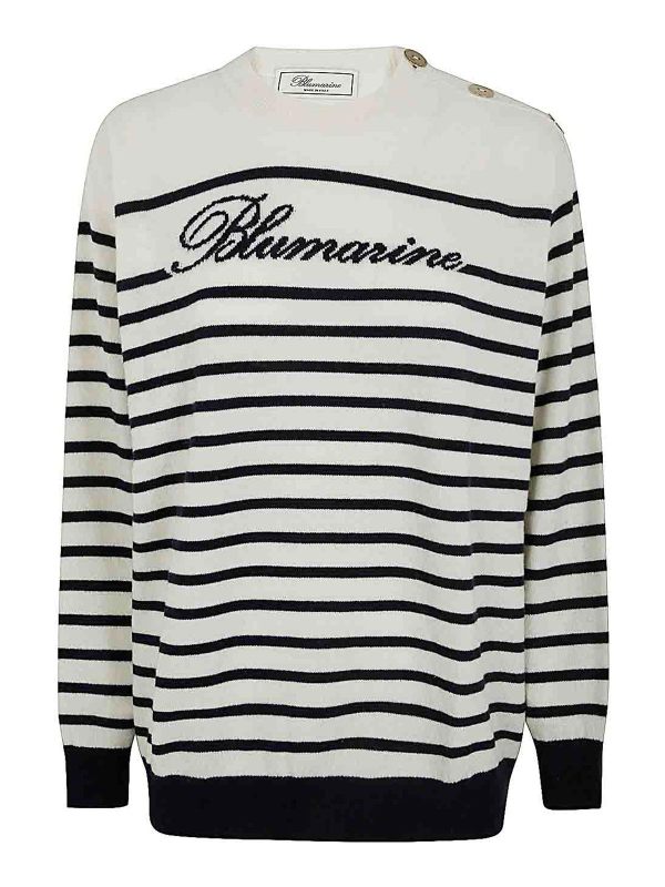 Blumarine Pull Col Rond - Blanc