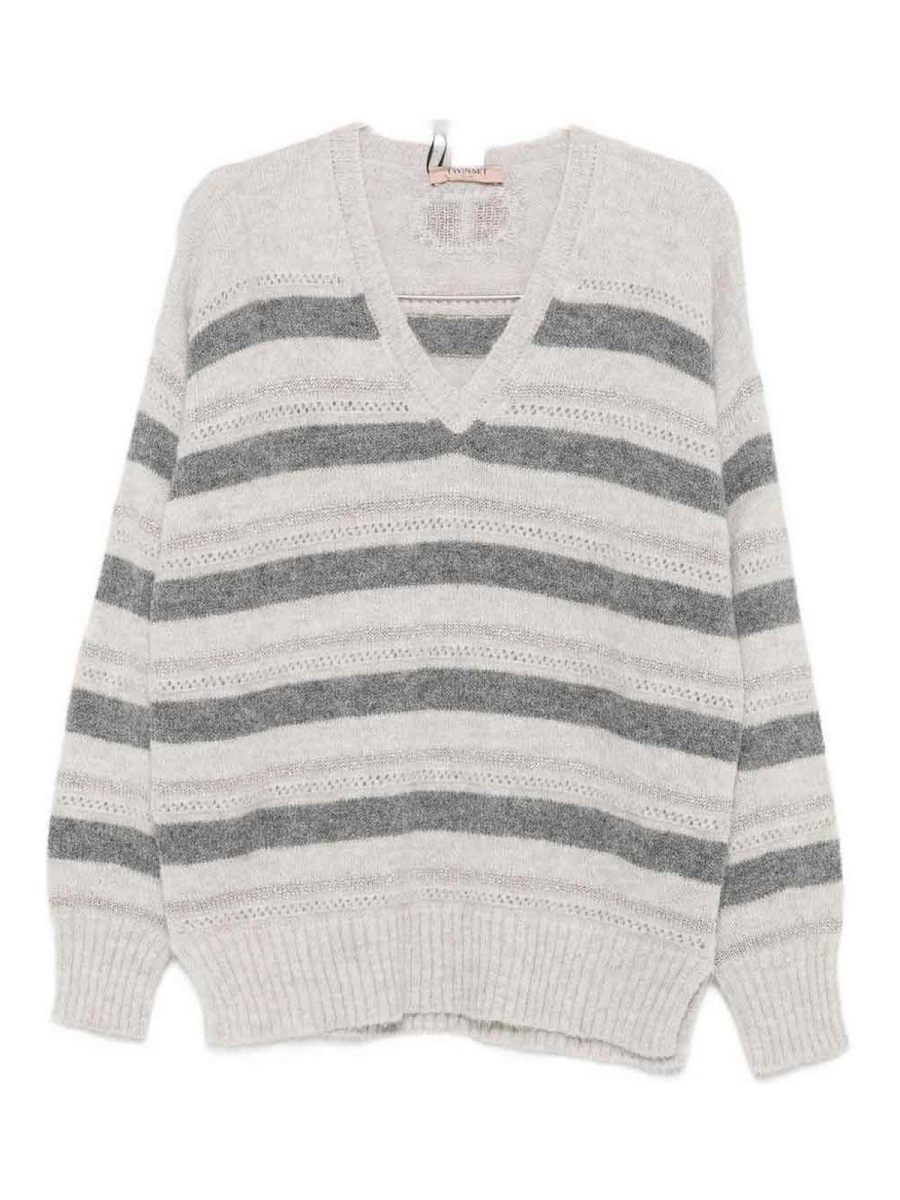 Twinset Pull Col Rond - Gris