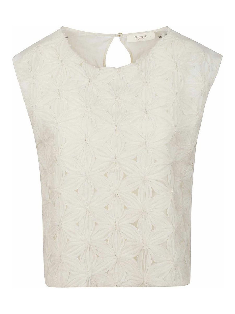 Glanshirt Top - Blanc