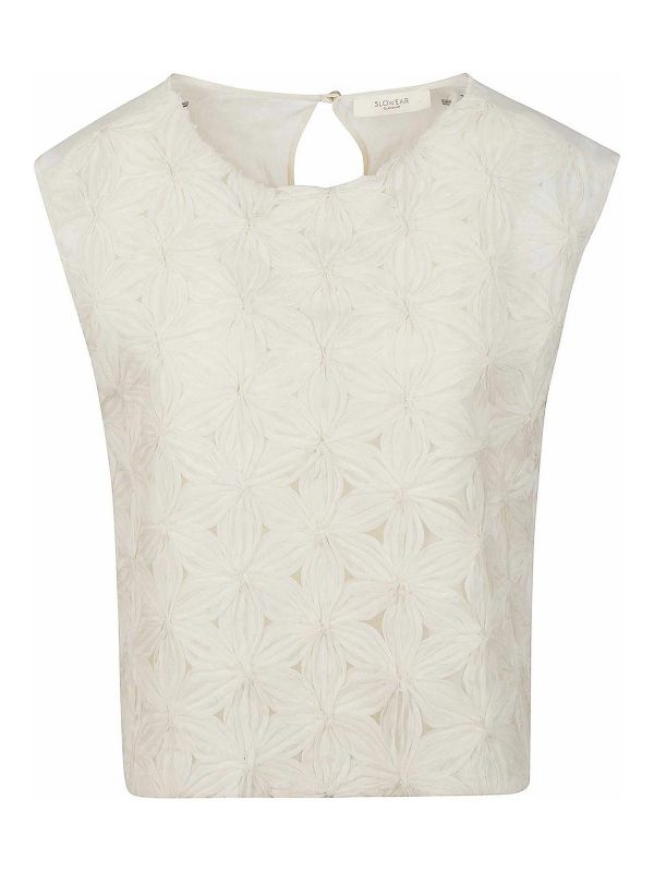 Glanshirt Top - Blanc