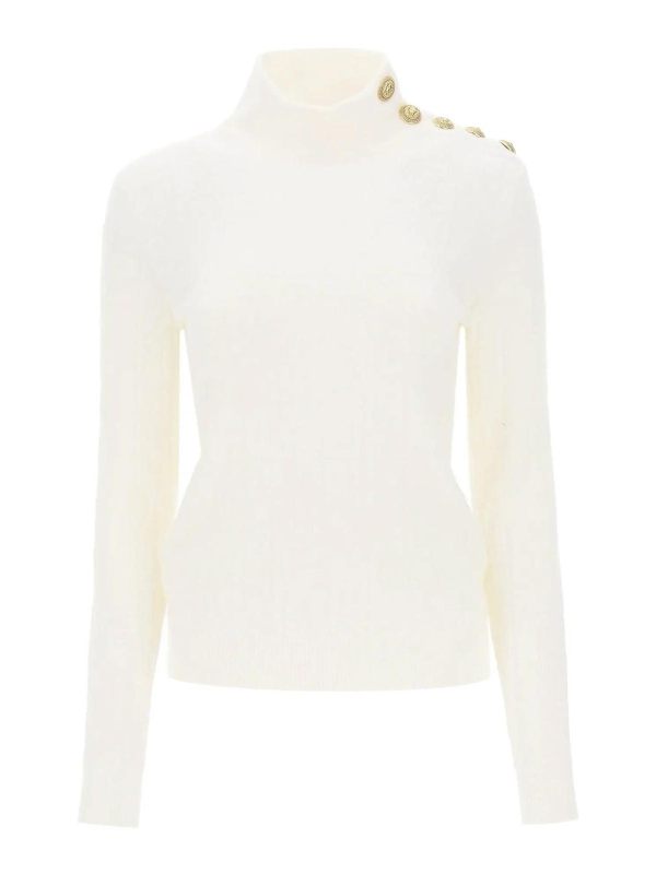 Balmain Pull Col Rond - Blanc