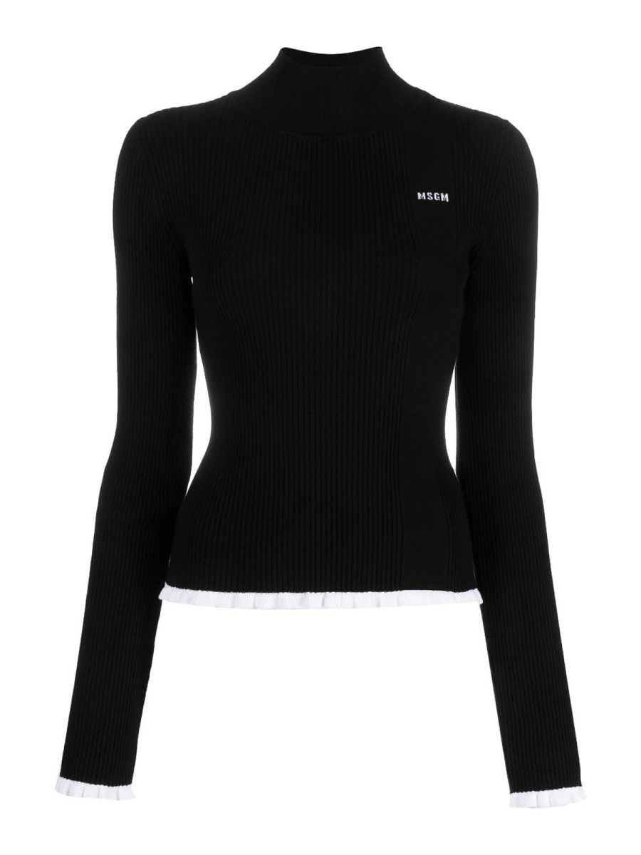 M. S.G. M. Pull Col Rond - Noir