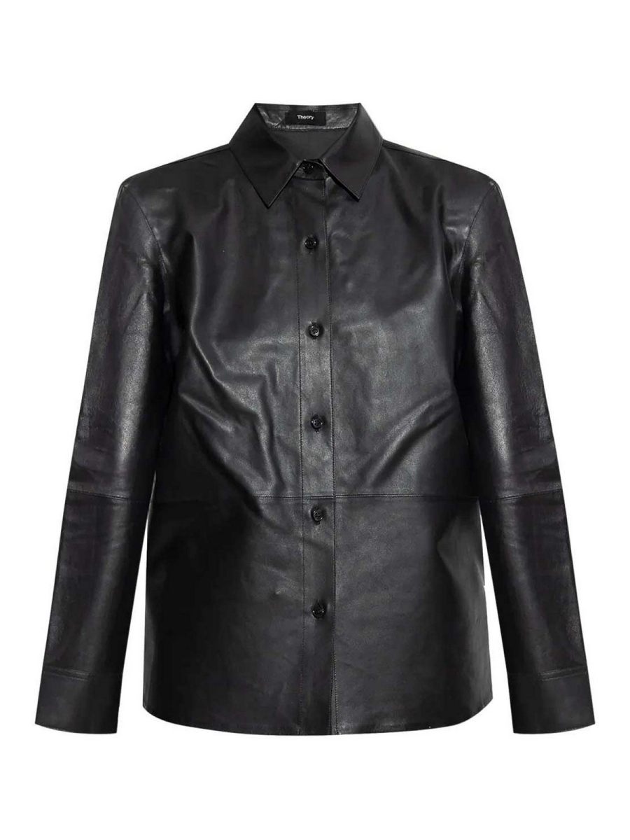 Theory Blouson En Cuir - Noir