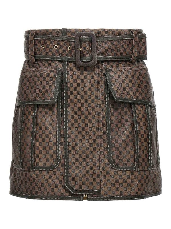Balmain Mini Jupe - Marron