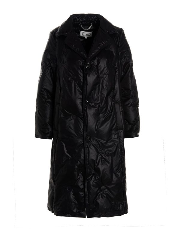 MM6 Maison Margiela Manteau Au Genou - Noir