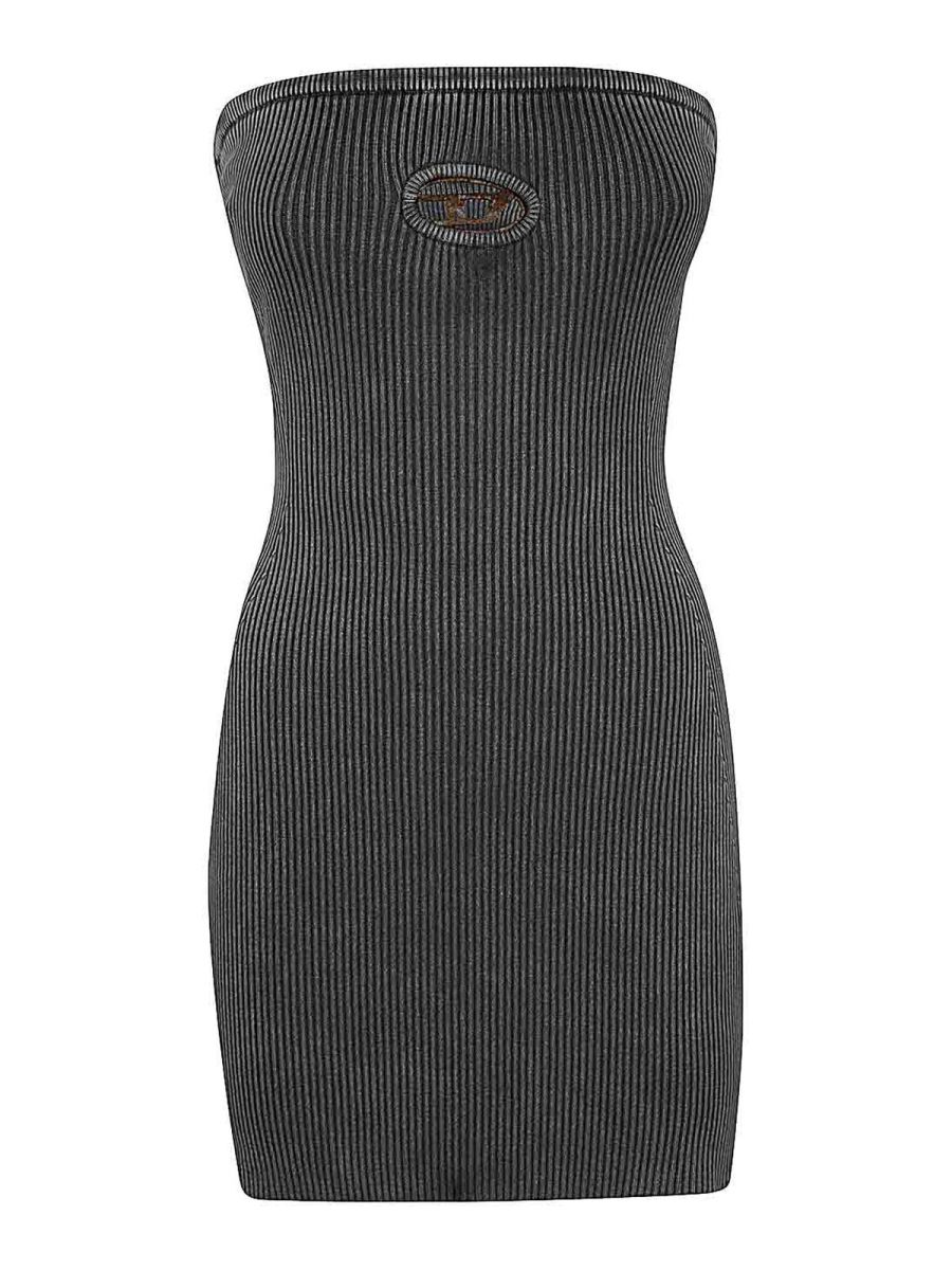 Diesel Robe Au Genou - Gris
