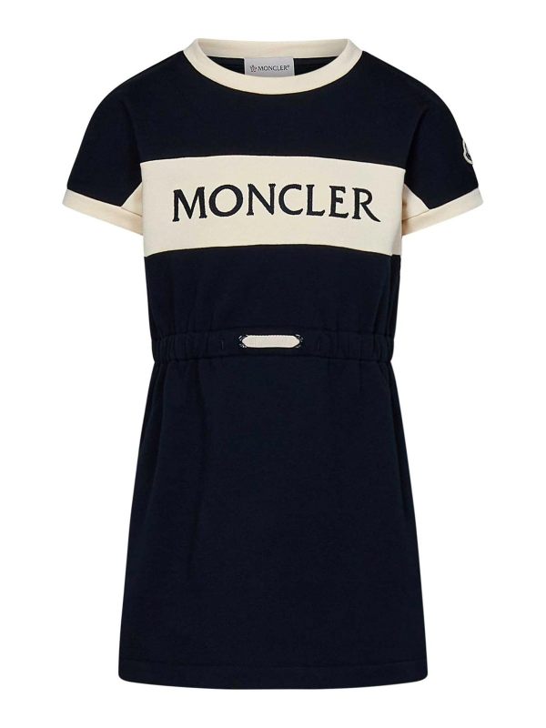Moncler Jr Robe Au Genou - Bleu