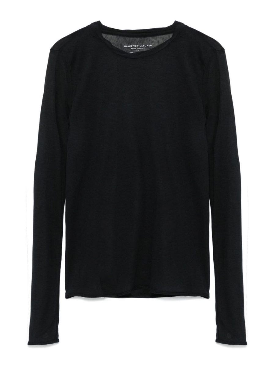 Majestic Filatures Pull Col Rond - Noir