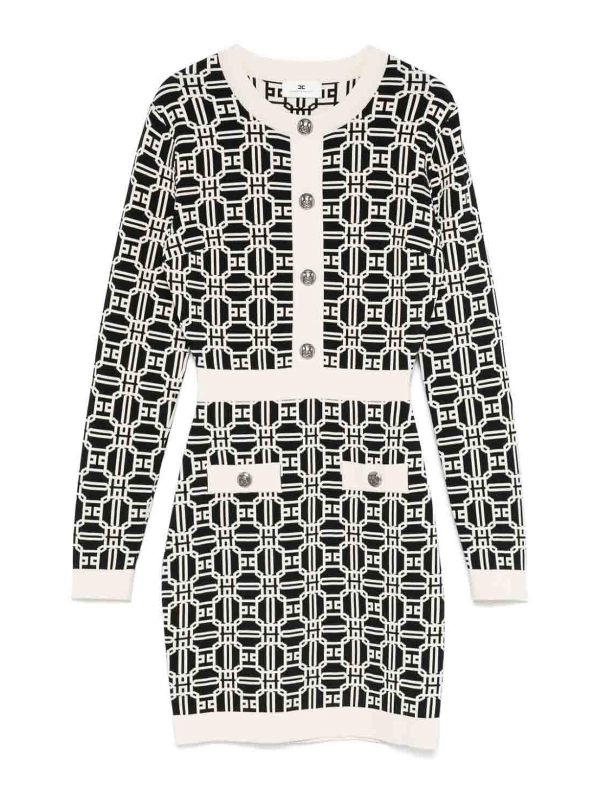 Elisabetta Franchi Robe Au Genou - Blanc