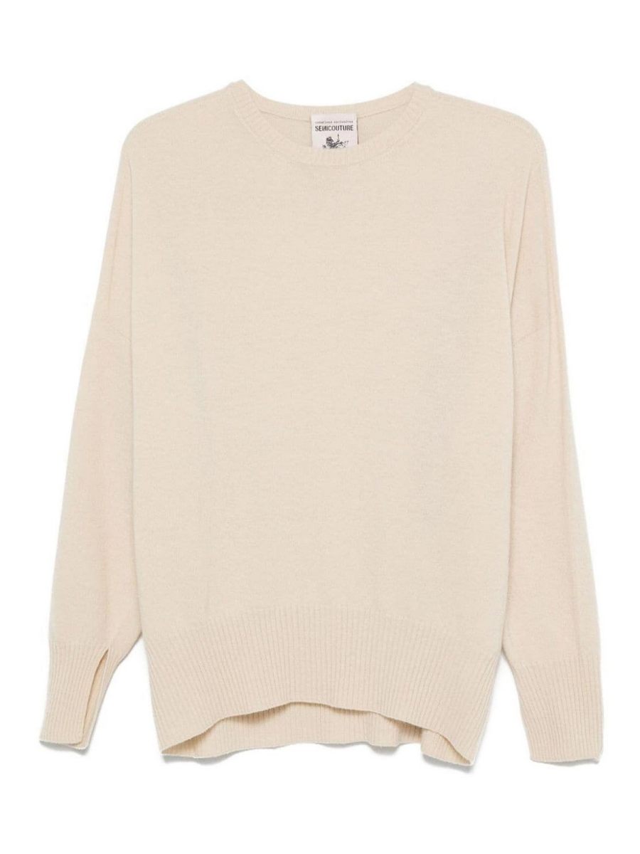 Semicouture Pull Col Rond - Crème