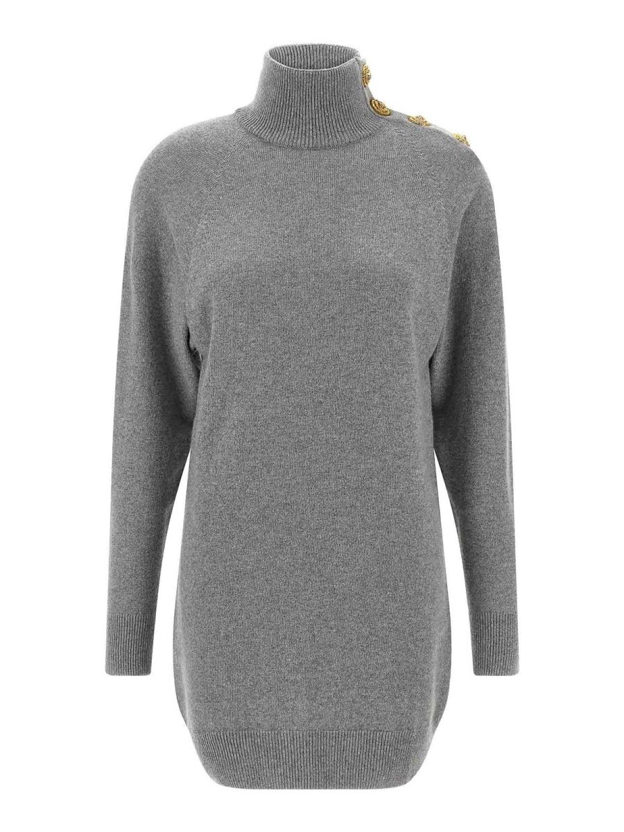 Balmain Robe Au Genou - Gris
