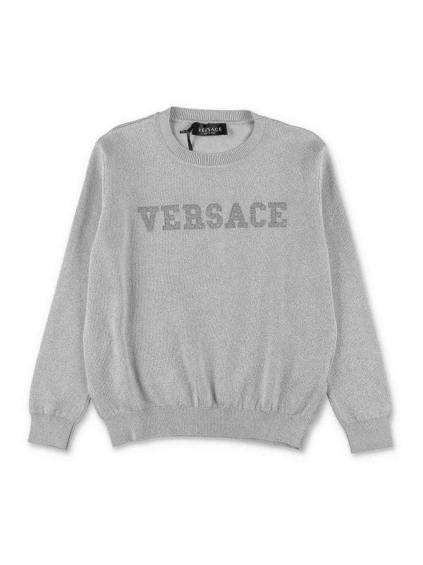 Versace Young Pull Col Rond - Argent