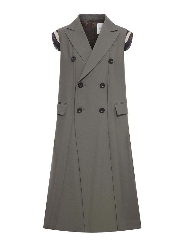 Sacai Gilet - Marron Clair
