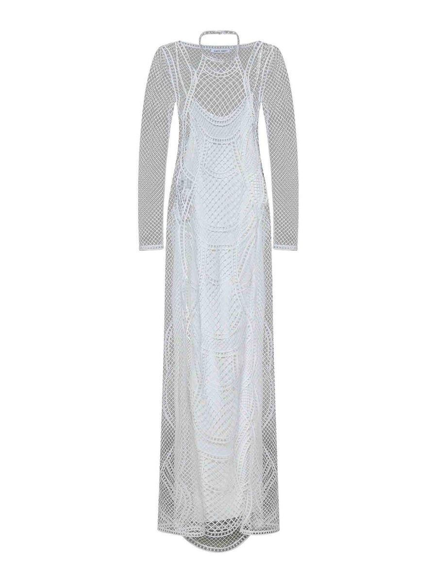 Alberta Ferretti Maxi Robe - Blanc