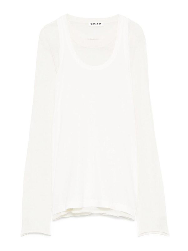 Jil Sander Pull Col Rond - Blanc