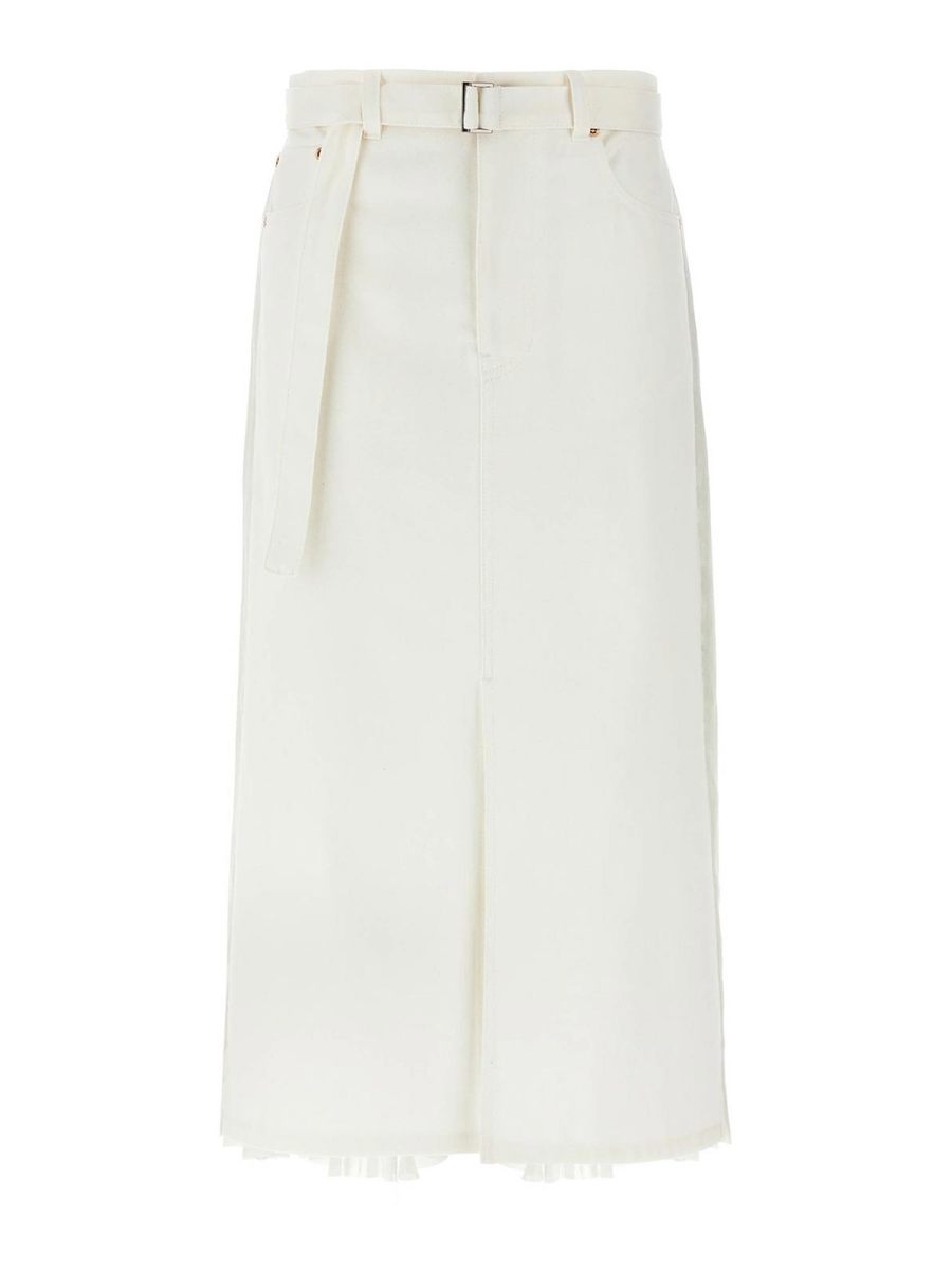 Sacai Jupe Midi - Blanc
