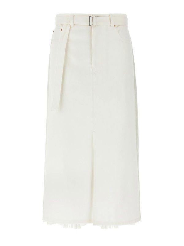 Sacai Jupe Midi - Blanc