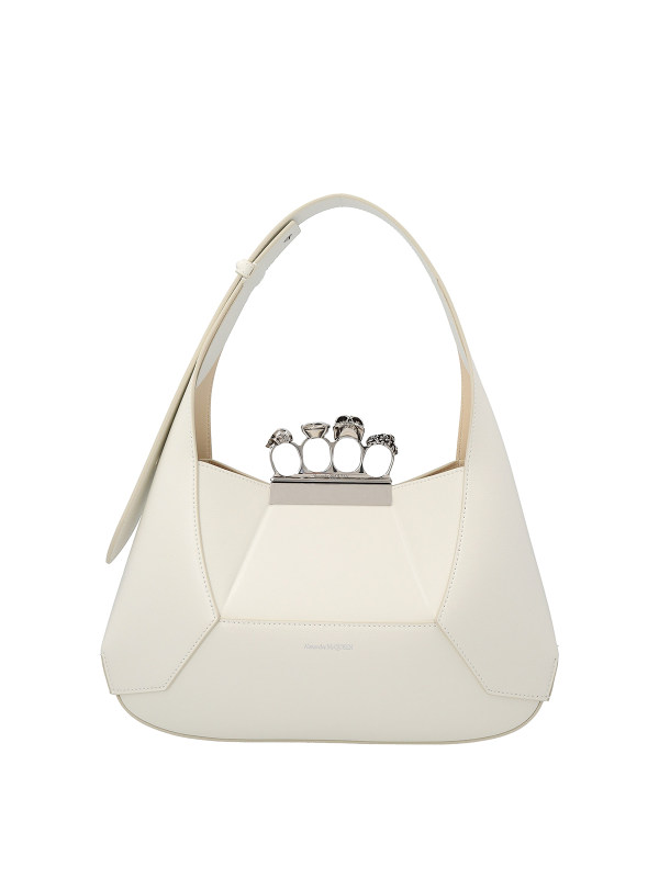 Alexander Mcqueen The Jewelled Hobo - Blanc