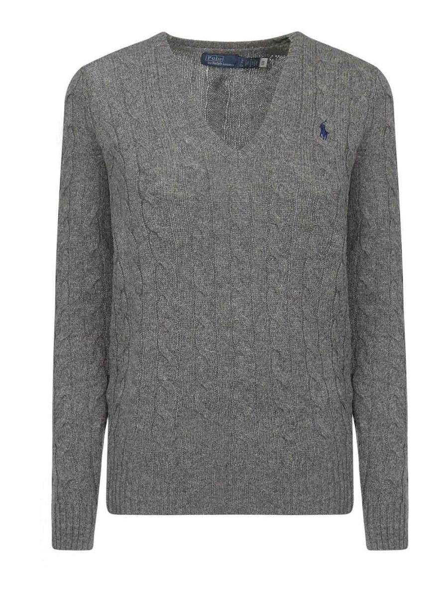 Polo Ralph Lauren Pull À Col V - Gris