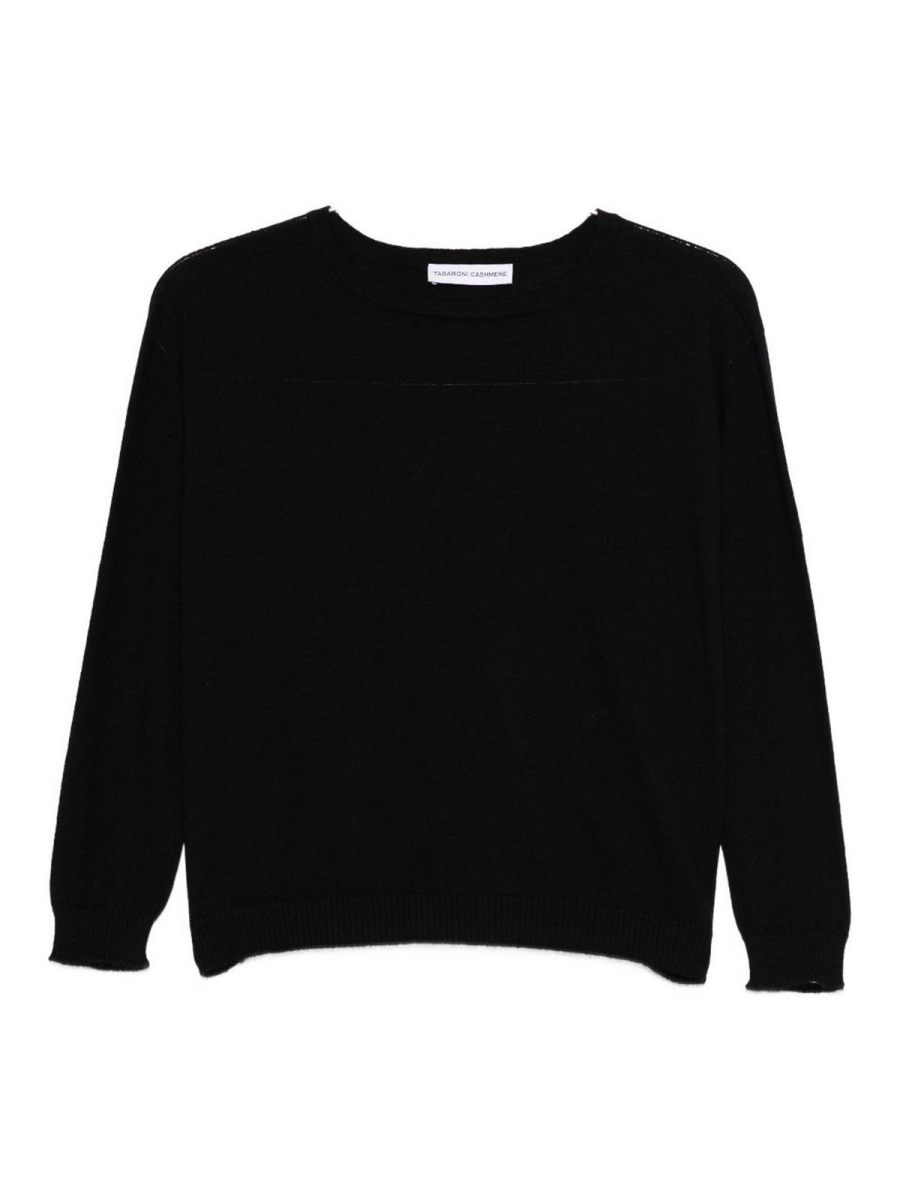 Tabaroni Cashmere Pull Col Rond - Noir