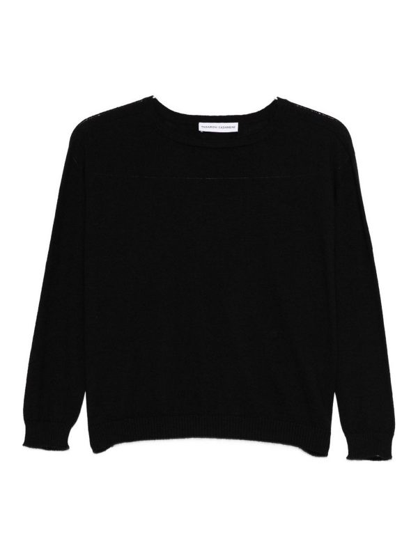 Tabaroni Cashmere Pull Col Rond - Noir
