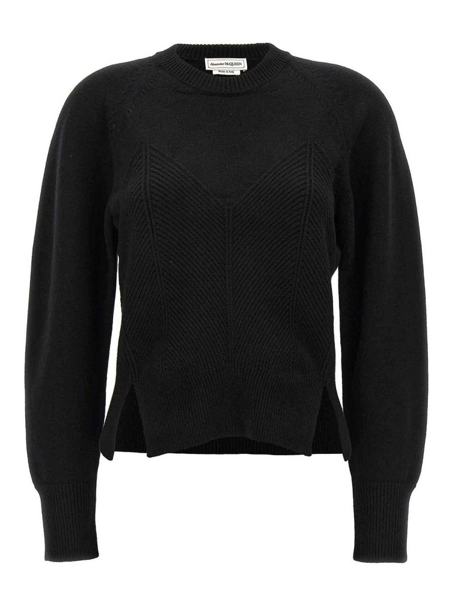 Alexander Mcqueen Pull Col Rond - Noir