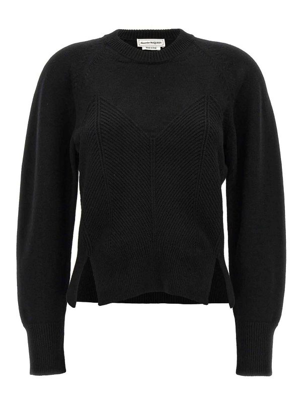 Alexander Mcqueen Pull Col Rond - Noir